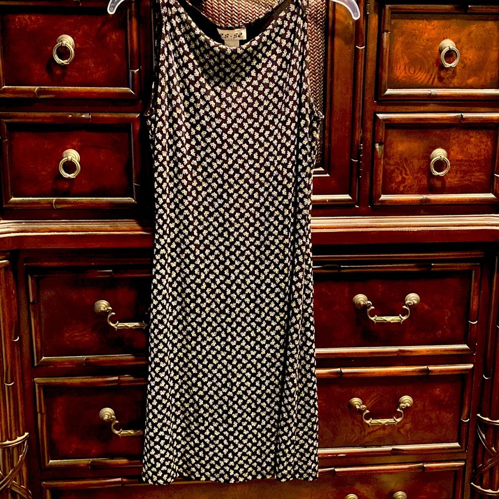 Knit dress printed w/butterflies